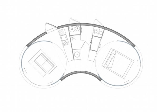 LUMISHELL by Christophe Benichou, LUMICENE glass, LUMISHELL pre-order, LUMISHELL architecture, Christophe Benichou, prefab glamping units, prefabricated architecture for travel, reversible window concept,