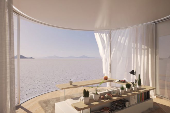 LUMISHELL by Christophe Benichou, LUMICENE glass, LUMISHELL pre-order, LUMISHELL architecture, Christophe Benichou, prefab glamping units, prefabricated architecture for travel, reversible window concept,