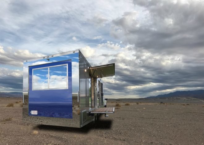Living Vehicle, HofArc, off grid campers, low impact campers, off grid living, solar powered vehicles, green transportation, green design, green living, aluminum campers, home on wheels, sophisticated living spaces, tiny home living, sustainable materials, green materials, self sustaining trailers