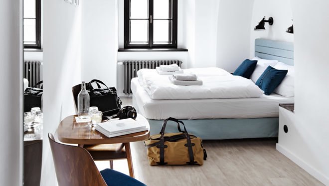 Denisa Strmiskova Studio, Long Story Short Hostel, green renovation, historic building, Czech Republic, modernist furniture, vaulted ceiling, green interior, local craftsmen, natural materials