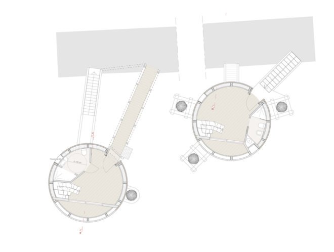 Pigna by Architetto Beltrame Claudio, egg shaped architecture, larch shingled treehouse, Pigna treehouses, Italian alp treehouse, alpine treehouse, cross laminated timber treehouse, wood fiber insulation with cross laminated timber,