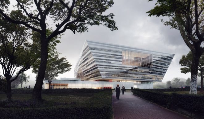 Shanghai East Library by Schmidt Hammer Lassen Architects, Shanghai East Library, Shanghai East Library Pudong, Schmidt Hammer Lassen Architects Shanghai, modern library architecture, Shanghai library architecture, Century Park Pudong architecture,