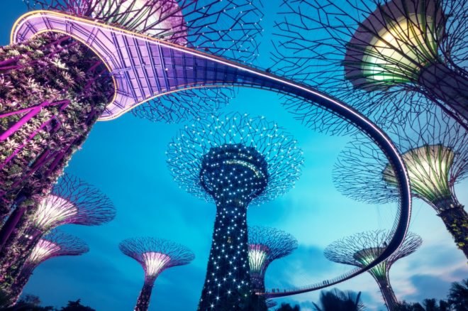 Singapore, Singapore skyline, Singapore Supertree Grove