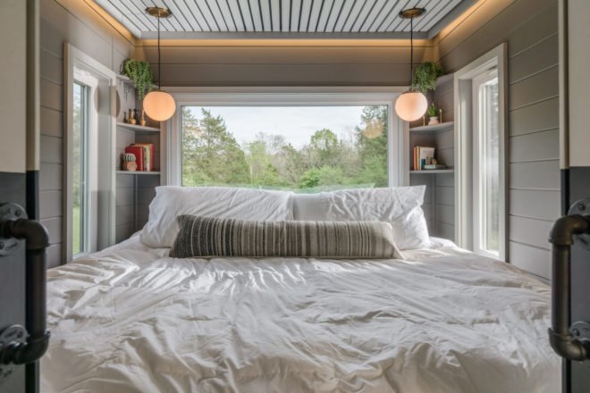 Escher by New Frontier Tiny Homes, New Frontier Tiny Homes, Escher Tiny House, luxurious tiny homes, expensive tiny homes, custom tiny home builds, space saving design tiny homes, space saving design in the home, off grid ready tiny houses