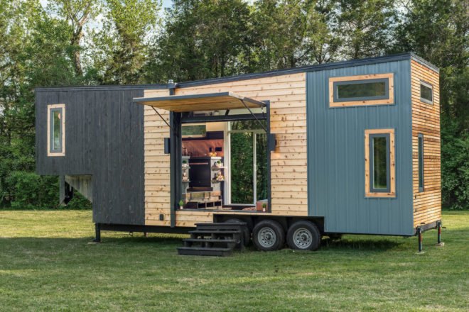 Escher by New Frontier Tiny Homes, New Frontier Tiny Homes, Escher Tiny House, luxurious tiny homes, expensive tiny homes, custom tiny home builds, space saving design tiny homes, space saving design in the home, off grid ready tiny houses