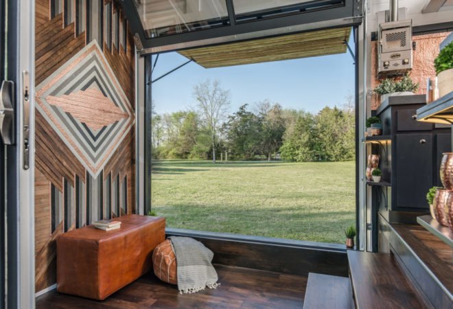Escher by New Frontier Tiny Homes, New Frontier Tiny Homes, Escher Tiny House, luxurious tiny homes, expensive tiny homes, custom tiny home builds, space saving design tiny homes, space saving design in the home, off grid ready tiny houses