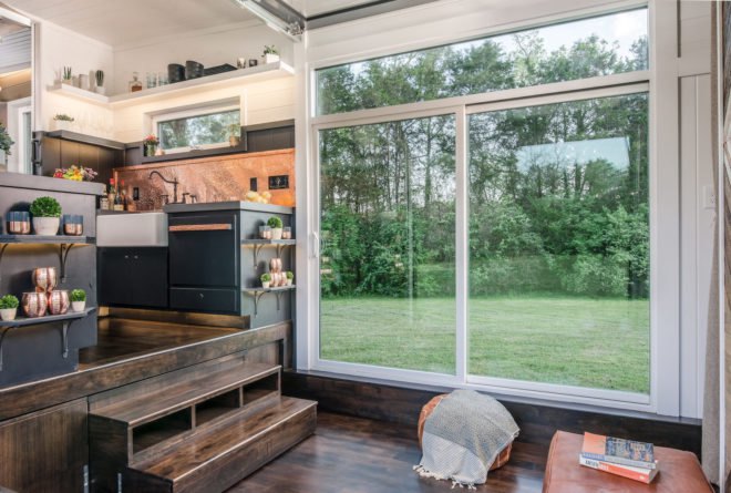 Escher by New Frontier Tiny Homes, New Frontier Tiny Homes, Escher Tiny House, luxurious tiny homes, expensive tiny homes, custom tiny home builds, space saving design tiny homes, space saving design in the home, off grid ready tiny houses