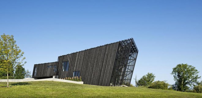 Sleeve House, actual / office, charred wood, timber house, New York, timber, exposed concrete, glass walls, green architecture