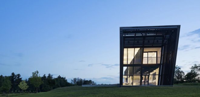 Sleeve House, actual / office, charred wood, timber house, New York, timber, exposed concrete, glass walls, green architecture