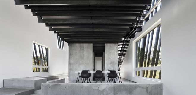 Sleeve House, actual / office, charred wood, timber house, New York, timber, exposed concrete, glass walls, green architecture