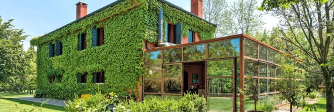 Zanon Architetti Associati, green-covered homes, italian home design, Treviso, Italy, home design, home renovation, glass homes, steel homes, green walls, vertical gardens, garden walls, country home designs