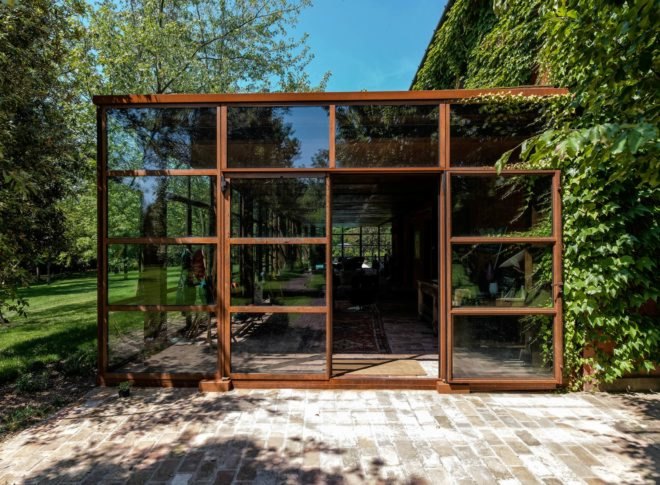 Zanon Architetti Associati, green-covered homes, italian home design, Treviso, Italy, home design, home renovation, glass homes, steel homes, green walls, vertical gardens, garden walls, country home designs