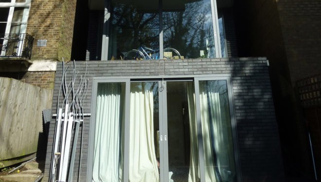 Wood Lane house, narrow house, London, Birds Portchmouth Russum Architects, prefab, RIBA, Grand Designs, small spaces, concrete, brick buildings, terrace