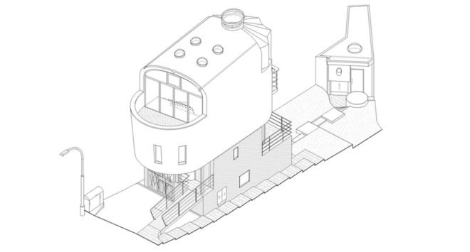 Wood Lane house, narrow house, London, Birds Portchmouth Russum Architects, prefab, RIBA, Grand Designs, small spaces, concrete, brick buildings, terrace