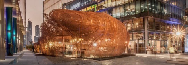 Abwab by Fahed + Architects, Dubai Design Week 2017, Fahed + Architects Dubai Design Week, recycled bedspring architecture, bedspring pavilion, Dubai Design Week pavilion