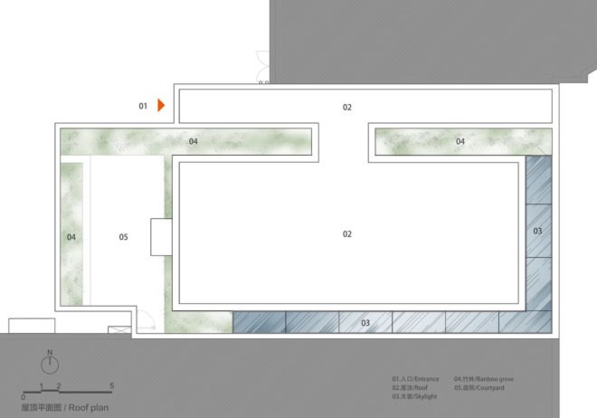 Bamboo Rooftop Room by V STUDIO, bamboo rooftop space, bamboo grove on shopping mall, shopping mall roof architecture, V STUDIO Architects, bamboo forest architecture