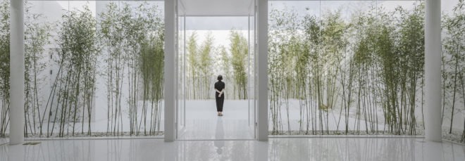Bamboo Rooftop Room by V STUDIO, bamboo rooftop space, bamboo grove on shopping mall, shopping mall roof architecture, V STUDIO Architects, bamboo forest architecture