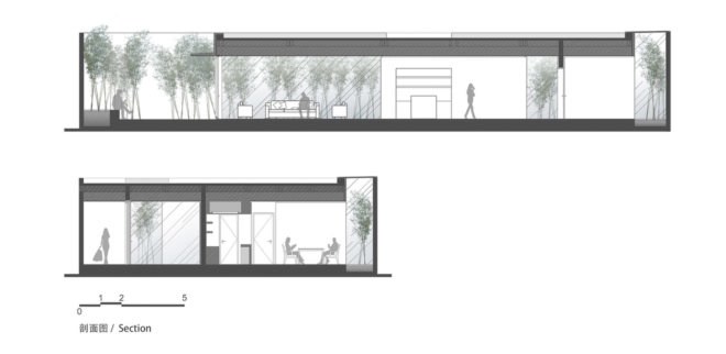 Bamboo Rooftop Room by V STUDIO, bamboo rooftop space, bamboo grove on shopping mall, shopping mall roof architecture, V STUDIO Architects, bamboo forest architecture
