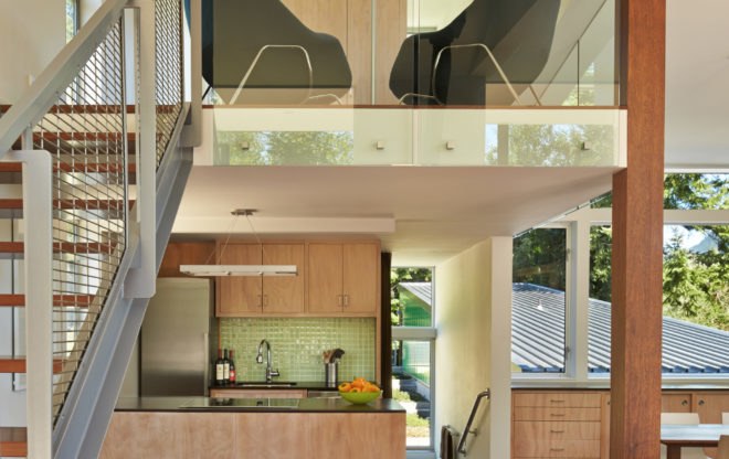 Bear Run Cabin, David Coleman Architecture, cabin in the Cascade Mountains, glass facade, Washington DC, polycarbonate, green architecture, loft, glass walls, shelter