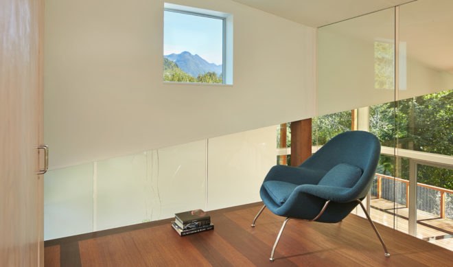 Bear Run Cabin, David Coleman Architecture, cabin in the Cascade Mountains, glass facade, Washington DC, polycarbonate, green architecture, loft, glass walls, shelter