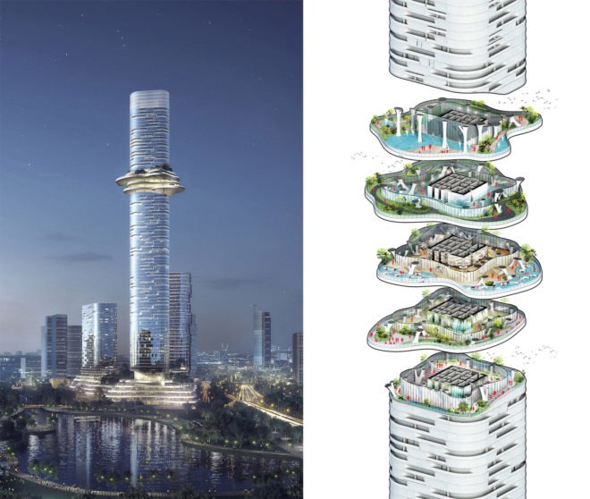 Empire City Ho Chi Minh City, Empire City by Buro Ole Scheeren, Empire City skyscraper, Empire 88 Tower, Empire 88 Tower Vietnam, Empire City Sky Forest, Buro Ole Scheeren Vietnam projects, Vietnam skyscraper projects, Ho Chi Minh modern architecture