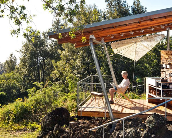 FLOAT architectural research and design, outside house, lava house, maui lava house, home design, maui architecture, Mauka house, Makai house, Makai pavilion, tiny cabins, cabin design, off grid living, maui off grid, sustainable living, sustainable home design, sustainable cabins
