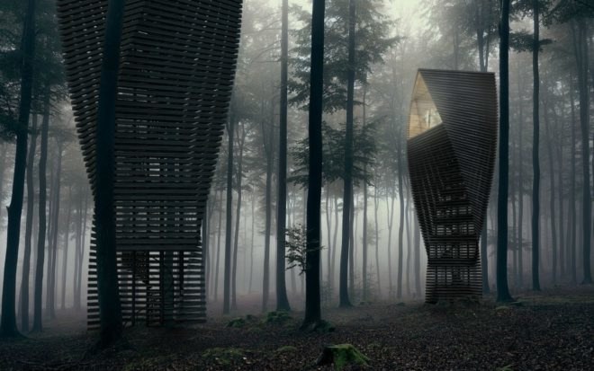 Antony Gibbons Designs, Helix House, whimsical home design, geometrical home design, geometrical architecture, twisted homes, tiny homes, tiny cabins, cabin design, nature-inspired designs, sustainable design, green design,