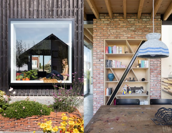 House MM by Chris Collaris Architects, House MM Amsterdam, Amsterdam green renovation, black solar panels, blackened timber home, minimalist blackened timber architecture, passive solar home Amsterdam