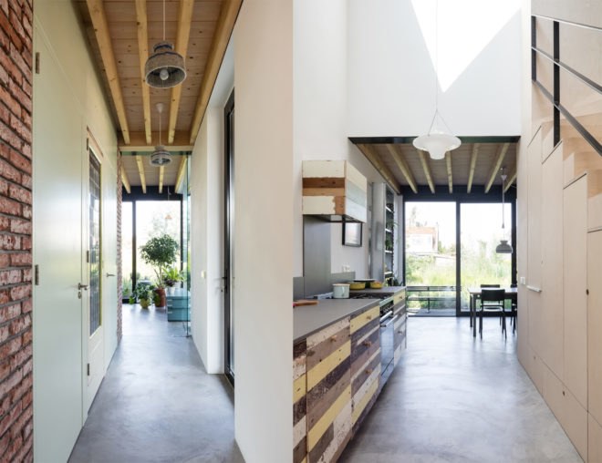 House MM by Chris Collaris Architects, House MM Amsterdam, Amsterdam green renovation, black solar panels, blackened timber home, minimalist blackened timber architecture, passive solar home Amsterdam