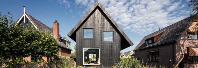 House MM by Chris Collaris Architects, House MM Amsterdam, Amsterdam green renovation, black solar panels, blackened timber home, minimalist blackened timber architecture, passive solar home Amsterdam