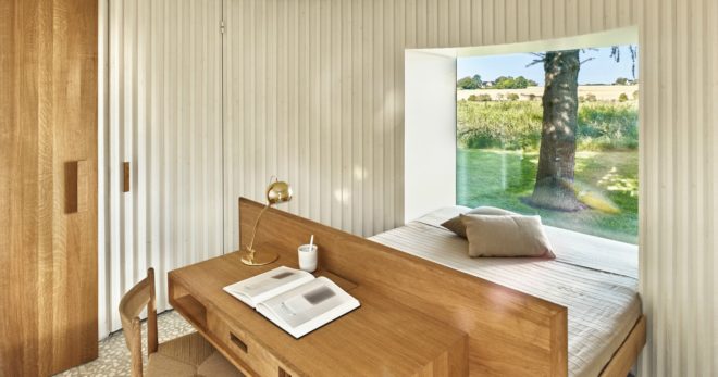 Jan Henrik Jansen, danish hotels, Birkedal, island of Møn, Denmark hotels, Denmark rentals, Denmark architecture, log cabins, pine-clad cabins, wooden cabins, cabin design, round homes, round architecture, danish home design, incredible vacation retreats, cabin retreats, off grid cabins