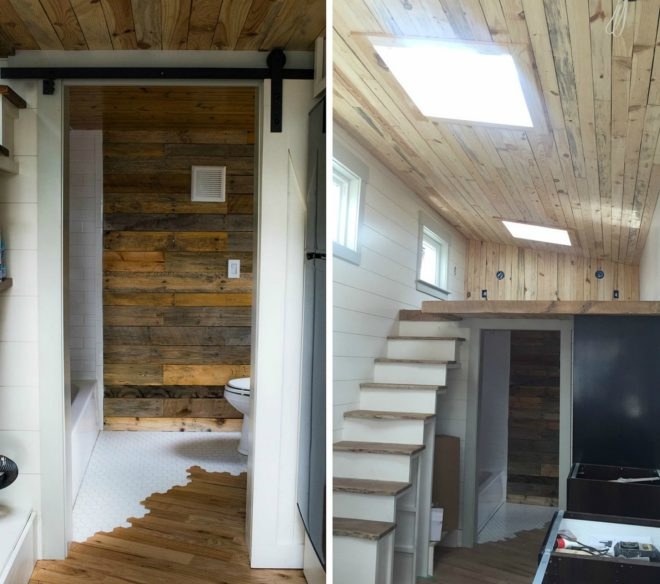 Legacy Tiny House, Wood & Heart building company, tiny home design, reclaimed materials, sustainable tiny homes, charred timber homes, shou sugi ban wood, reclaimed timber, tiny homes for sale, off grid living, minimalist living, wooden planks, reclaimed timber,
