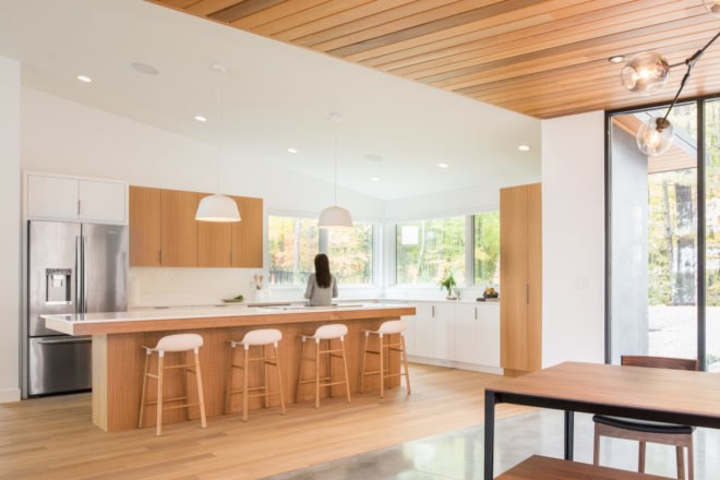 Northern Lake Home by Strand Design, Scandinavian design in Minnesota, Scandinavia inspired interior design, luxury Minnesota home in the woods, rift sawn white oak interior