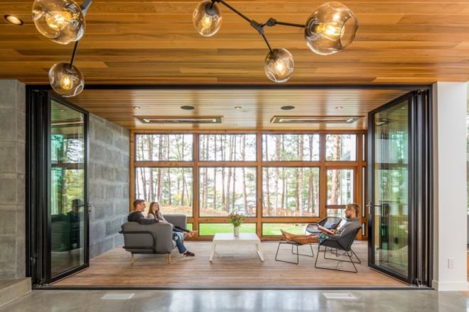 Northern Lake Home by Strand Design, Scandinavian design in Minnesota, Scandinavia inspired interior design, luxury Minnesota home in the woods, rift sawn white oak interior