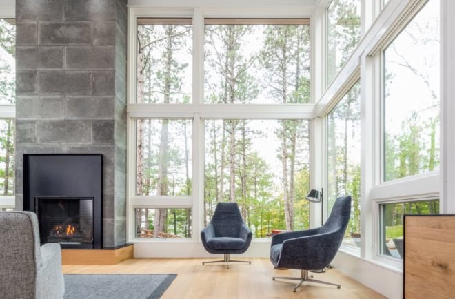 Northern Lake Home by Strand Design, Scandinavian design in Minnesota, Scandinavia inspired interior design, luxury Minnesota home in the woods, rift sawn white oak interior