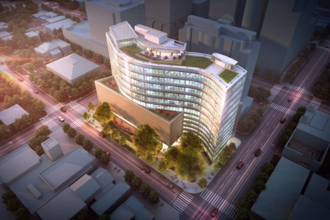 SXSW Headquarters by Pei Cobb Freed & Partners, SXSW Headquarters, LEED Gold SXSW headquarters, LEED buildings in Austin, green roofed office building, SXSW sustainability, SXSW architecture,