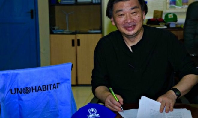 Shigeru Ban, Mother Teresa award, Architecture's First Responder, disaster relief housing, refugee housing Shigeru Ban, humanitarian design, refugee housing, sustainable design, sustainable shelter design, green design, naturally-sourced building materials, , refugee crisis, UN agency, UN habitat, Kalobeyei Settlement