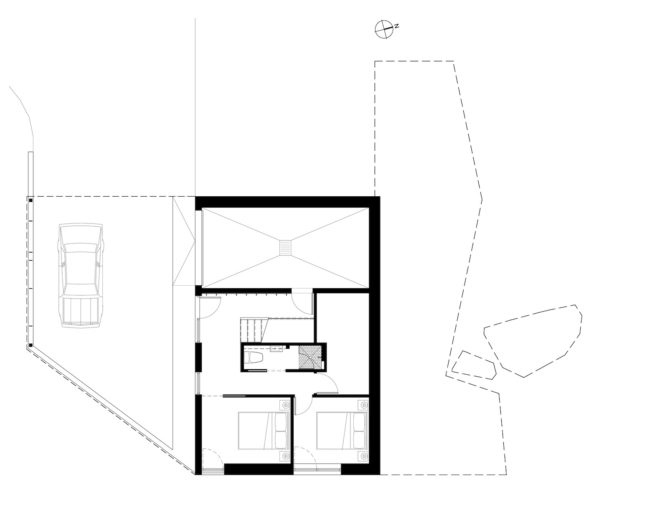 The Rock by Atelier General, The Rock house Quebec, Quebec forest cabin, black painted timber home, black painted timber architecture, Canada forest architecture,