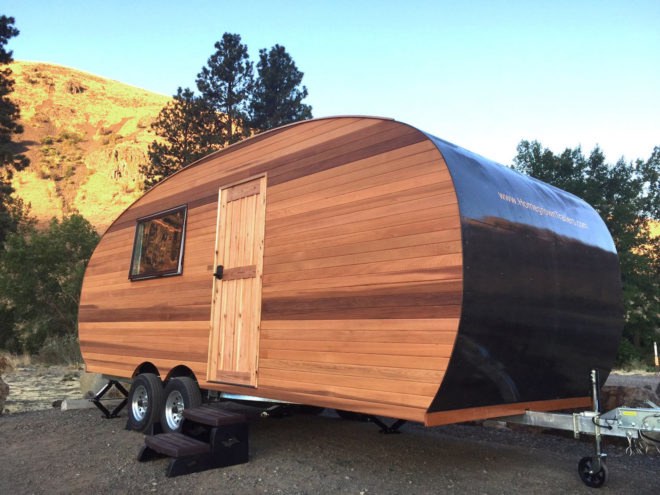 Timberline camper by Homegrown Trailers, energy efficient trailer, off grid camper, off grid trailer, handcrafted camper, timber camper, Timberland trailer, eco-friendly travel trailer,
