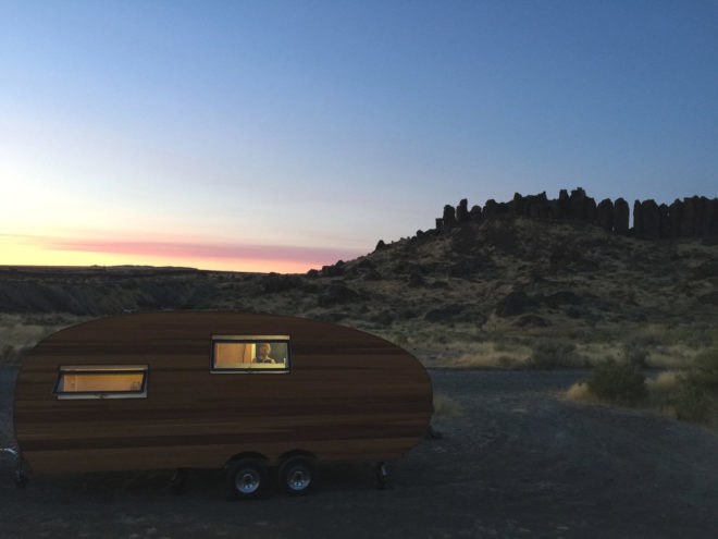 Timberline camper by Homegrown Trailers, energy efficient trailer, off grid camper, off grid trailer, handcrafted camper, timber camper, Timberland trailer, eco-friendly travel trailer,