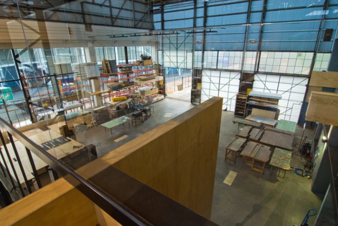 UTAS School of Architecture and Design by Six Degrees, UTAS School of Architecture by Sustainable Built Environments, UTAS School of Architecture adaptive reuse, architecture school adaptive reuse, Tasmania architecture school, train shed conversion, locomotive workshop