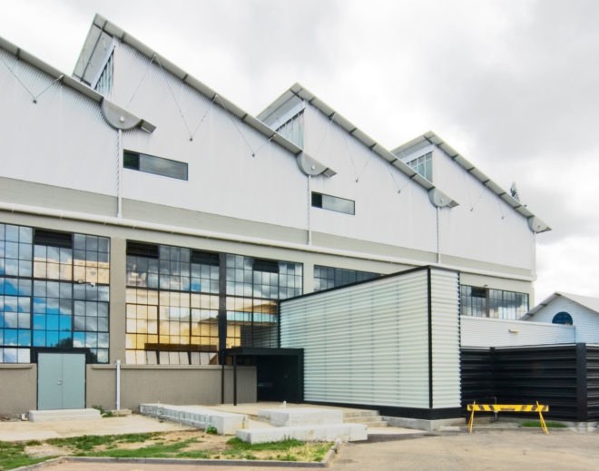 UTAS School of Architecture and Design by Six Degrees, UTAS School of Architecture by Sustainable Built Environments, UTAS School of Architecture adaptive reuse, architecture school adaptive reuse, Tasmania architecture school, train shed conversion, locomotive workshop