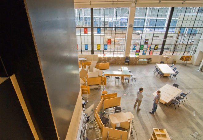 UTAS School of Architecture and Design by Six Degrees, UTAS School of Architecture by Sustainable Built Environments, UTAS School of Architecture adaptive reuse, architecture school adaptive reuse, Tasmania architecture school, train shed conversion, locomotive workshop