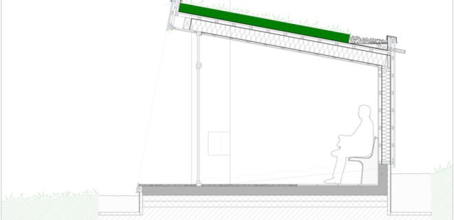 Viewpoint Granasjøen, Bergersen Arkitekter AS, Norway, shelter, wood cabin, green roof, green architecture, sliding doors, fireplace, summer house, flexible space