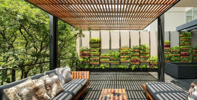 Villa Jardín, ASP Arquitectura Sergio Portillo, Mexico City, reclaimed wood, vertical garden, natural ventilation, green interior, green architecture, modular space, modular design