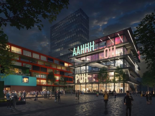 WERK12 by MVRDV, WERK12 Munich, WERK12 Werksviertel, urban regeneration Munich, MVRDV Munich architecture, WERK12 artists Engelmann and Engl