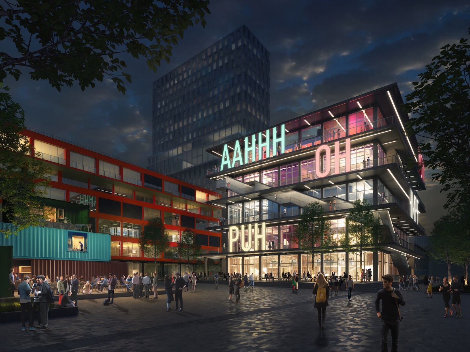 WERK12 by MVRDV, WERK12 Munich, WERK12 Werksviertel, urban regeneration Munich, MVRDV Munich architecture, WERK12 artists Engelmann and Engl