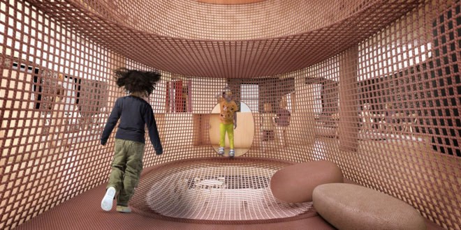 WeWork, kindergarten, school, WeGrow, New York City, Chelsea, co-working, treehouses, modular design, modular school, green architecture