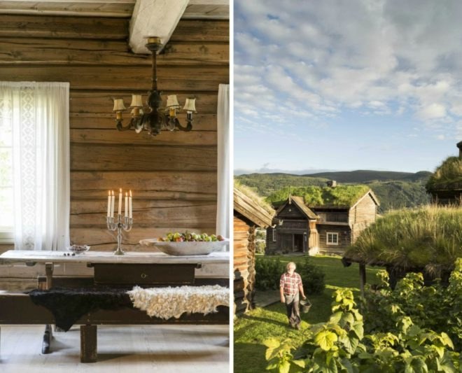 Nordigard Blessom Farm, green roofs, Norwegian architecture, Norwegian green roofs, Norwegian shelter, Norwegian farms, Norwegian lodging, Norwegian camping, green roofed farms, norway landscape, Rondane National Park, green roofs, farm conversion, rustic lodgings, cabins in norway,
