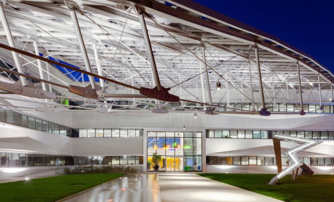 Arval headquarters, self-sufficient building, Florence, Pierattelli Architetture, zero-emissions, green office buildings, Climate House, solar power, geothermal power, solar panels, photovoltaics